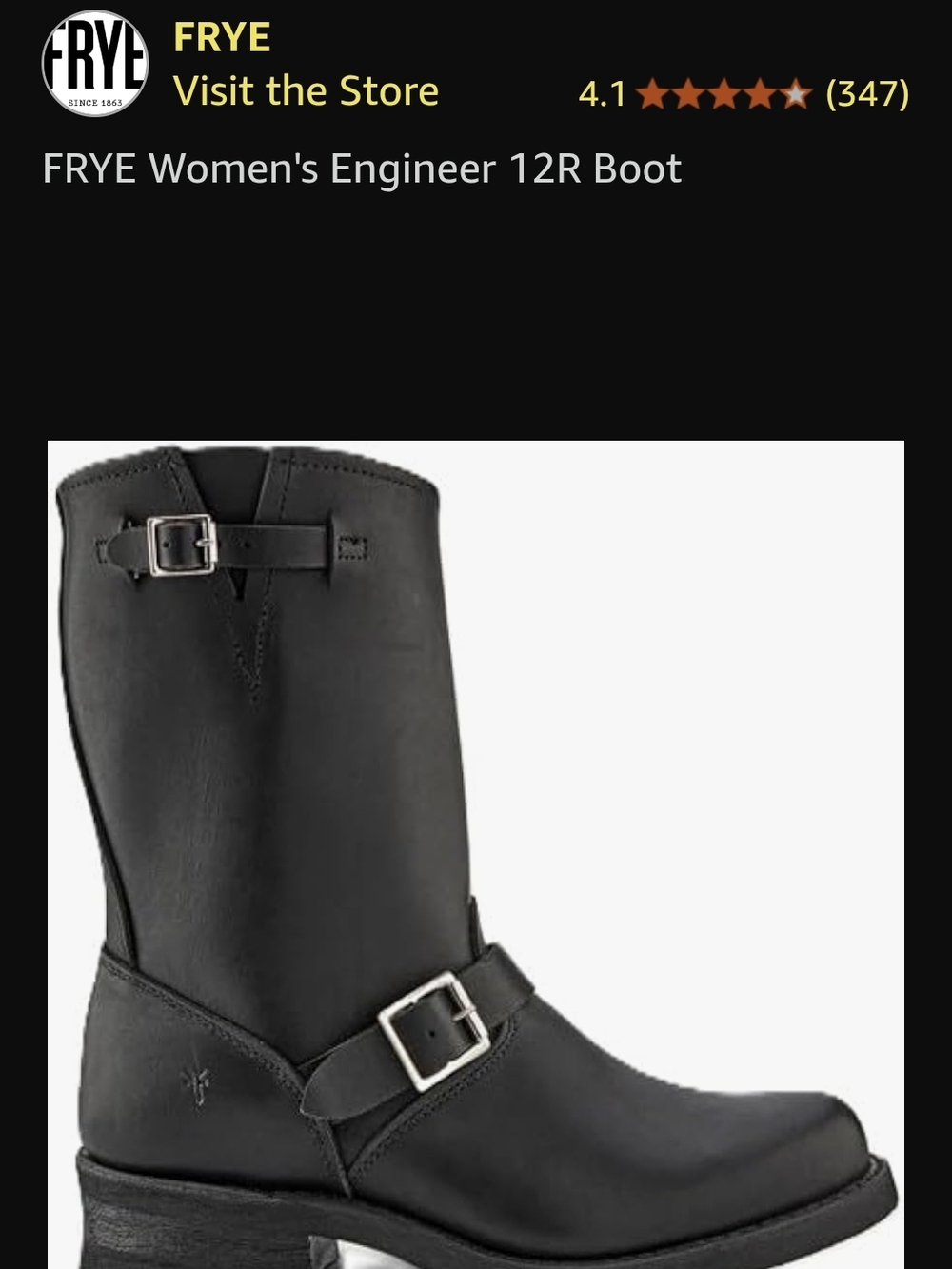 W8/8.5 Frye Women's Black Engineer Buckle Boots Biker Grunge Emo Cyber Punk